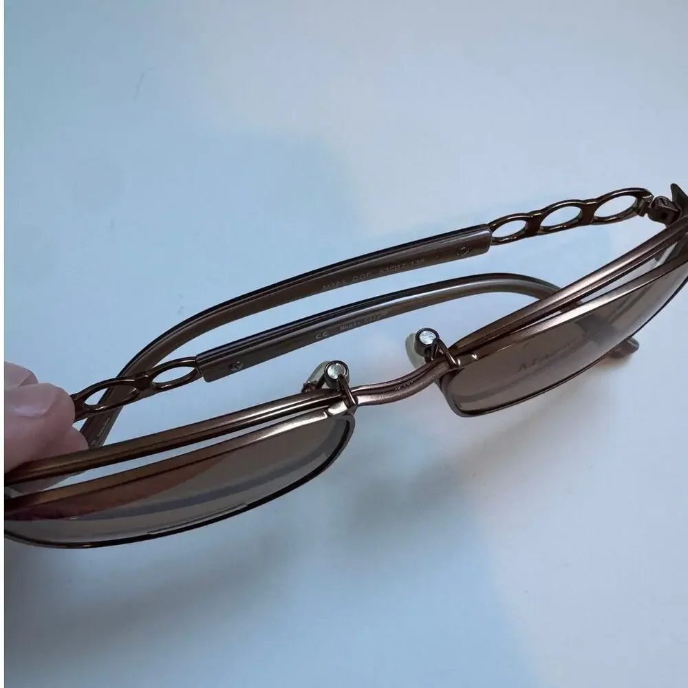 New Magic clips M384 COF square y2k brown glasses